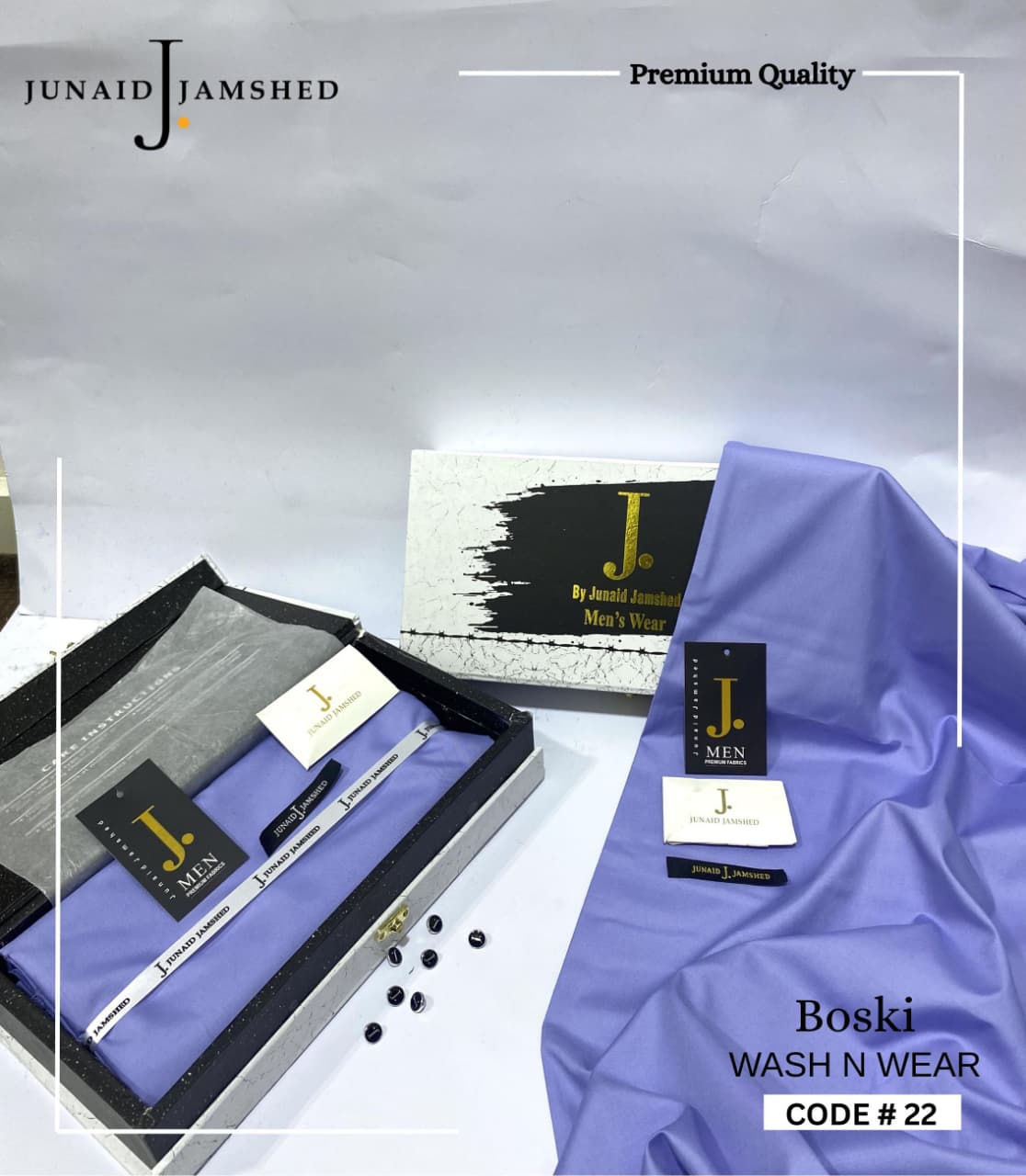 J. Premium Wash n Wear Malai Boski Finish - CODE # 22