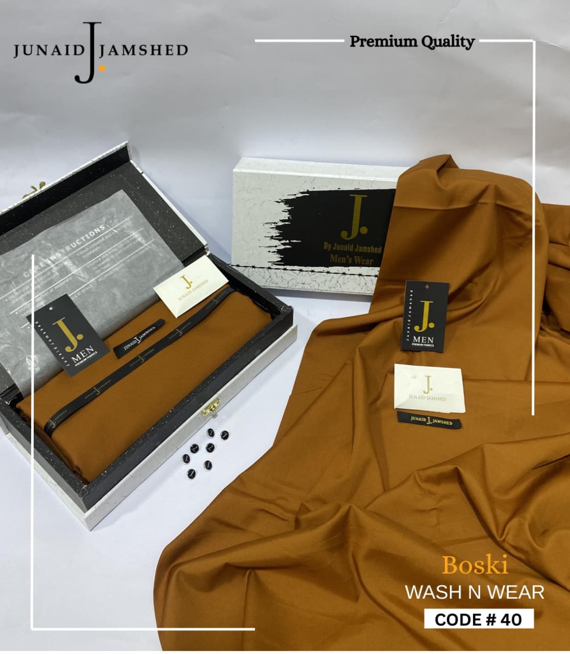 J. Premium Wash n Wear Malai Boski Finish - CODE # 40